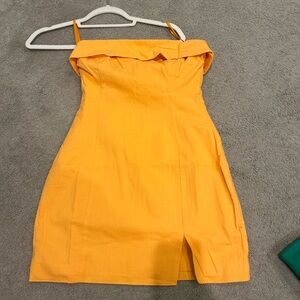 BRAND NEW Orange Strapless Dress